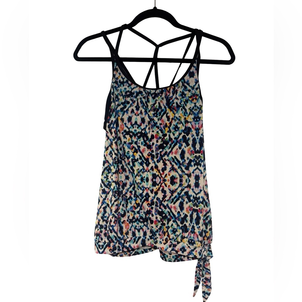 EUC Athleta Max Out 2-in-1 Tank Top with Side Tie Multicolor Size Small